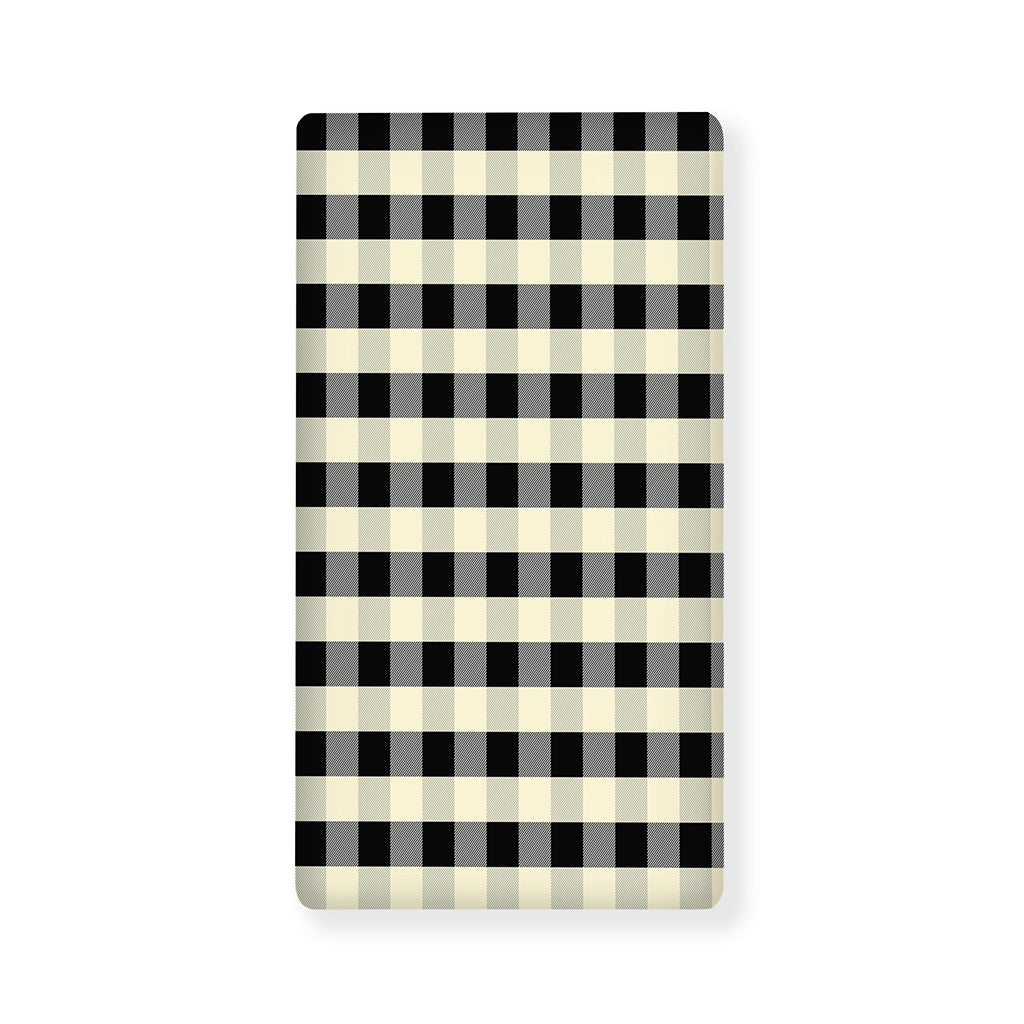 Beige And Black Buffalo Check Print Baby Crib Sheet
