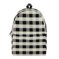 Beige And Black Buffalo Check Print School Backpack