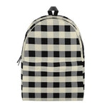 Beige And Black Buffalo Check Print Backpack