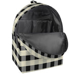 Beige And Black Buffalo Check Print Backpack
