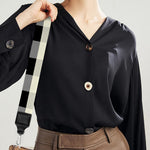 Beige And Black Buffalo Check Print Bag Strap