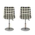 Beige And Black Buffalo Check Print Bar Stool Covers