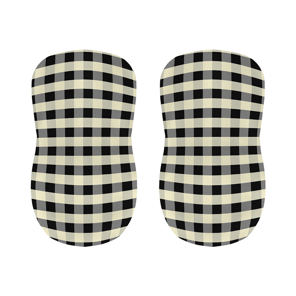 Beige And Black Buffalo Check Print Bar Stool Covers