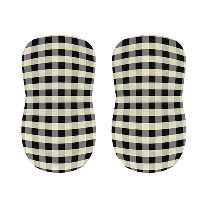 Beige And Black Buffalo Check Print Bar Stool Covers