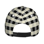 Beige And Black Buffalo Check Print Baseball Cap