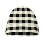 Beige And Black Buffalo Check Print Beanie