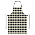 Beige And Black Buffalo Check Print Bib Apron With Pocket