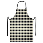 Beige And Black Buffalo Check Print Bib Apron With Pocket