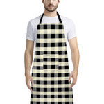 Beige And Black Buffalo Check Print Bib Apron With Pocket