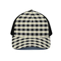Beige And Black Buffalo Check Print Black Mesh Trucker Hat