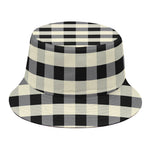 Beige And Black Buffalo Check Print Bucket Hat
