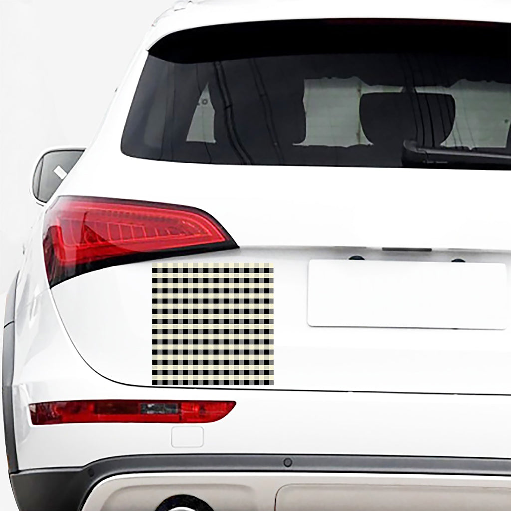 Beige And Black Buffalo Check Print Car Sticker
