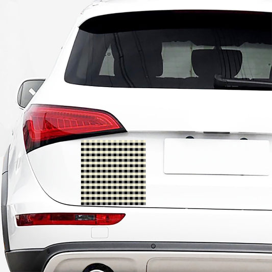 Beige And Black Buffalo Check Print Car Sticker
