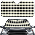 Beige And Black Buffalo Check Print Car Windshield Sun Shade