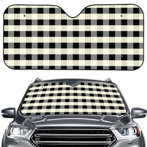 Beige And Black Buffalo Check Print Car Windshield Sun Shade