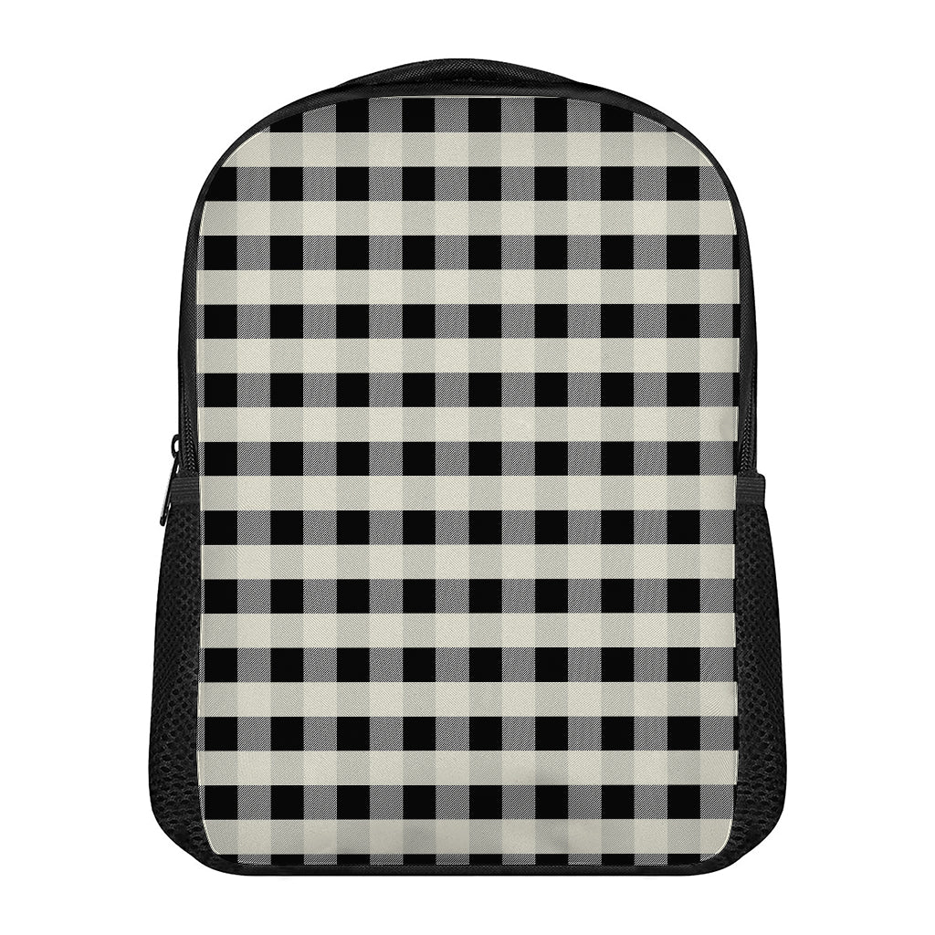 Beige And Black Buffalo Check Print Casual Backpack