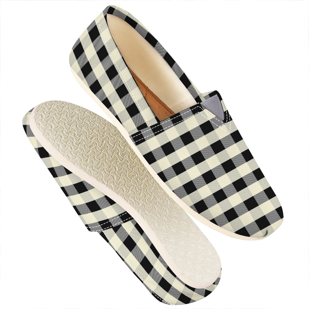Beige And Black Buffalo Check Print Casual Shoes