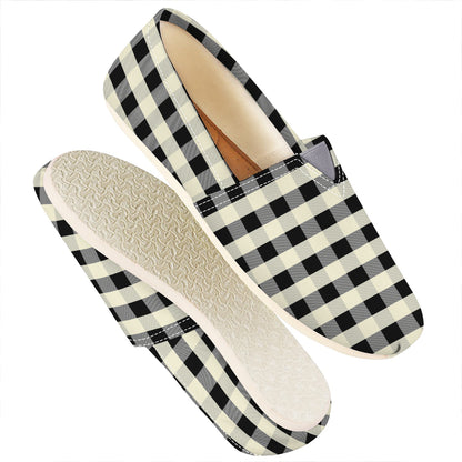 Beige And Black Buffalo Check Print Casual Shoes