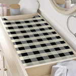 Beige And Black Buffalo Check Print Changing Pad Cover