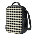 Beige And Black Buffalo Check Print Crossbody Lunch Bag