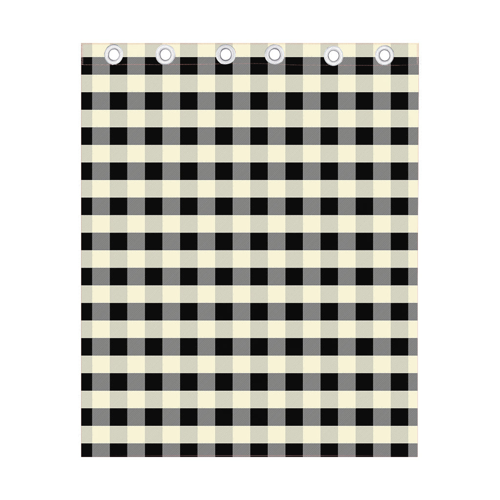 Beige And Black Buffalo Check Print Curtain