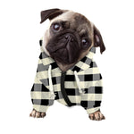 Beige And Black Buffalo Check Print Dog Zip Up Hoodie