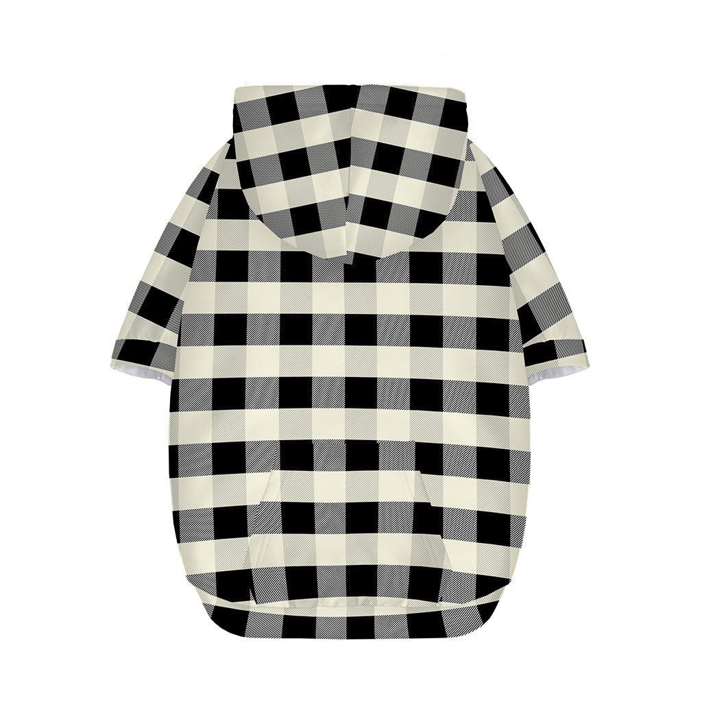 Beige And Black Buffalo Check Print Dog Zip Up Hoodie
