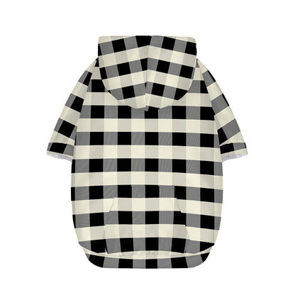 Beige And Black Buffalo Check Print Dog Zip Up Hoodie