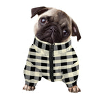 Beige And Black Buffalo Check Print Dog Zip Up Jacket