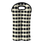 Beige And Black Buffalo Check Print Double Neoprene Wine Tote
