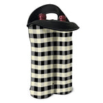 Beige And Black Buffalo Check Print Double Neoprene Wine Tote