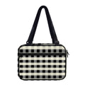 Beige And Black Buffalo Check Print Double Strap Bible Bag