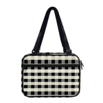 Beige And Black Buffalo Check Print Double Strap Bible Bag