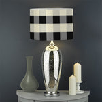 Beige And Black Buffalo Check Print Drum Lamp Shade