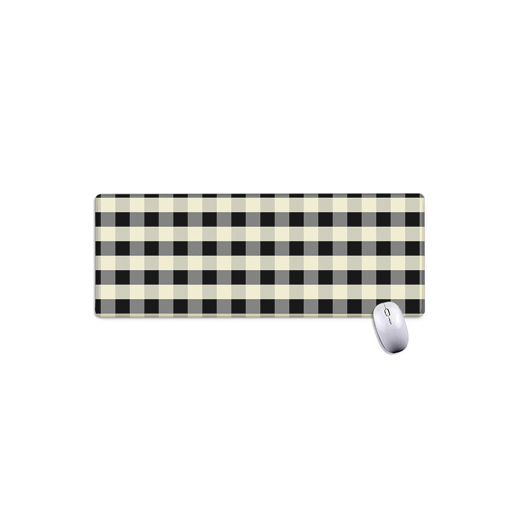 Beige And Black Buffalo Check Print Extended Mouse Pad