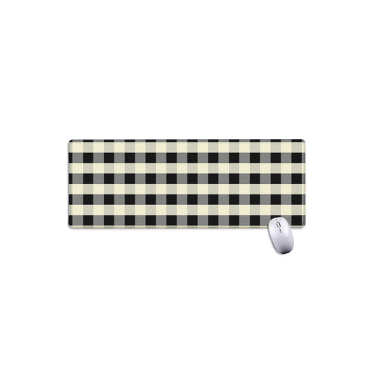 Beige And Black Buffalo Check Print Extended Mouse Pad