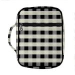 Beige And Black Buffalo Check Print Front Pocket Bible Bag
