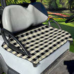 Beige And Black Buffalo Check Print Golf Cart Seat Cover