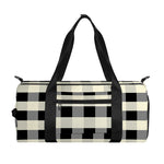 Beige And Black Buffalo Check Print Gym Bag