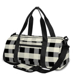 Beige And Black Buffalo Check Print Gym Bag