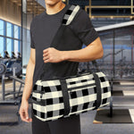 Beige And Black Buffalo Check Print Gym Bag