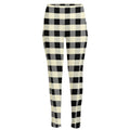 Beige And Black Buffalo Check Print High-Waisted Pocket Leggings