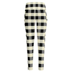 Beige And Black Buffalo Check Print High-Waisted Pocket Leggings
