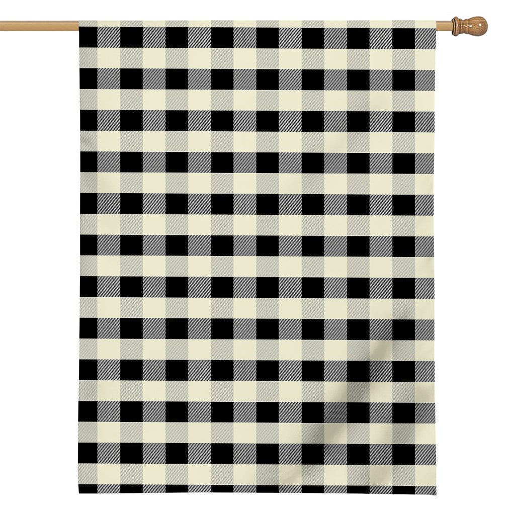 Beige And Black Buffalo Check Print House Flag