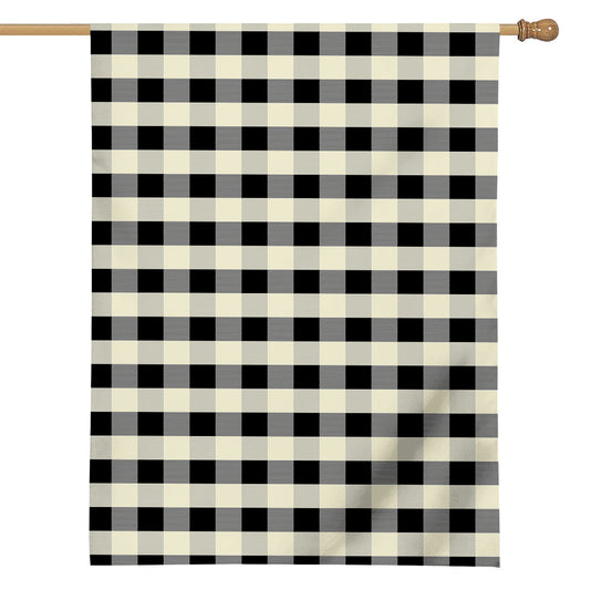 Beige And Black Buffalo Check Print House Flag
