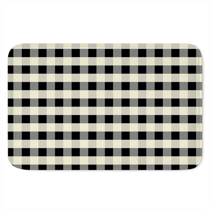 Beige And Black Buffalo Check Print Indoor Door Mat