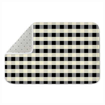 Beige And Black Buffalo Check Print Indoor Door Mat