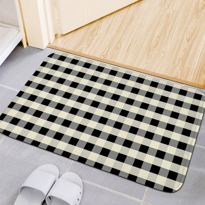 Beige And Black Buffalo Check Print Indoor Door Mat
