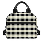 Beige And Black Buffalo Check Print Insulated Lunch Bag