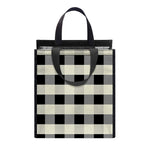 Beige And Black Buffalo Check Print Insulated Lunch Tote